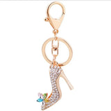 Crystal High Heels Shoes Keychain Women Alloy Handbag Car Chains Holder