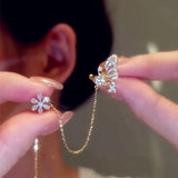 Zircon Butterfly Ear Clip Earrings Non Piercing Ear Cuff Ear-hook