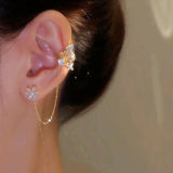 Zircon Butterfly Ear Clip Earrings Non Piercing Ear Cuff Ear-hook