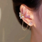 Zircon Butterfly Ear Clip Earrings Non Piercing Ear Cuff Ear-hook