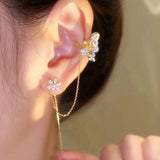 Zircon Butterfly Ear Clip Earrings Non Piercing Ear Cuff Ear-hook