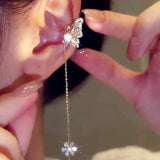 Zircon Butterfly Ear Clip Earrings Non Piercing Ear Cuff Ear-hook