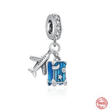 925 Silver Compass Dangle Charms for Bracelet DIY Jewelry