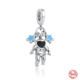 925 Silver Compass Dangle Charms for Bracelet DIY Jewelry