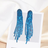 Rhinestone Drop Earrings Tassel Crystal Dangle Earring Brincos Jewelry