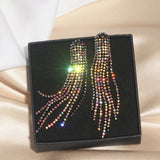 Rhinestone Drop Earrings Tassel Crystal Dangle Earring Brincos Jewelry