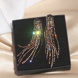 Rhinestone Drop Earrings Tassel Crystal Dangle Earring Brincos Jewelry
