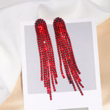 Rhinestone Drop Earrings Tassel Crystal Dangle Earring Brincos Jewelry