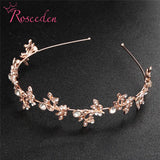 Rhinestone Flower Bridal Tiara High Rose Silver Wedding Hair Jewelry