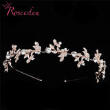 Rhinestone Flower Bridal Tiara High Rose Silver Wedding Hair Jewelry