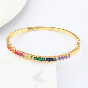 Rainbow Colorful Crystal Tennis Chain CZ Bracelet