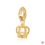 European Safety Chain Bead Crown Pendant Charms for Women