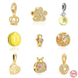 European Safety Chain Bead Crown Pendant Charms for Women