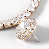 Rhinestone Hoop Earrings Pendant Earrings Wedding Jewelry