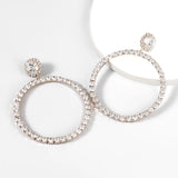 Rhinestone Hoop Earrings Pendant Earrings Wedding Jewelry