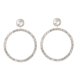 Rhinestone Hoop Earrings Pendant Earrings Wedding Jewelry