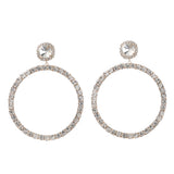 Rhinestone Hoop Earrings Pendant Earrings Wedding Jewelry