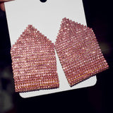 Rhinestone Gems Women Dangle Earrings Maxi Lady's Statement Jewelry