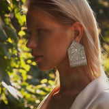 Rhinestone Gems Women Dangle Earrings Maxi Lady's Statement Jewelry
