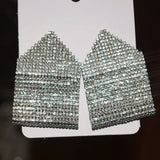 Rhinestone Gems Women Dangle Earrings Maxi Lady's Statement Jewelry