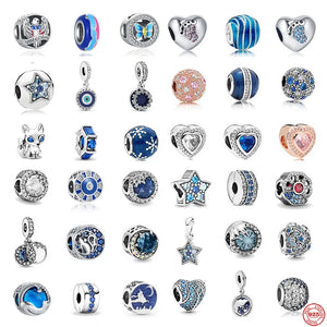 Snowflakes Fine Royal Bead Pendant Charm For Sterling Silver 925 Bracelet