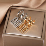 Zircon Cross Drop Earrings Evil Eye Pendant Earring