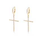 Zircon Cross Drop Earrings Evil Eye Pendant Earring
