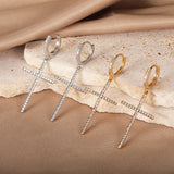 Zircon Cross Drop Earrings Evil Eye Pendant Earring