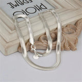 925 Silver Necklace Bracelets Set 6MM Chain Wedding