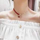 Heart Love Necklace Red Rope Women Wedding Jewelry