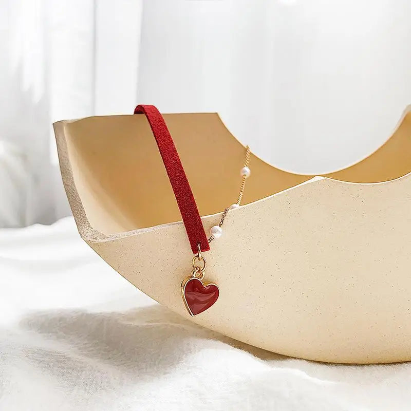 Heart Love Necklace Red Rope Women Wedding Jewelry