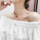 Heart Love Necklace Red Rope Women Wedding Jewelry
