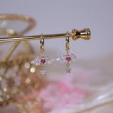 Heart Zircon Angel Wings Earrings Romantic Style Star Drop Earrings