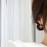 Heart Zircon Angel Wings Earrings Romantic Style Star Drop Earrings