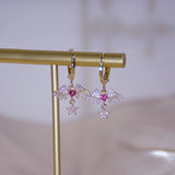 Heart Zircon Angel Wings Earrings Romantic Style Star Drop Earrings