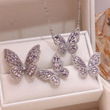 Zirconia Butterfly Stud Earrings Crystal Gift