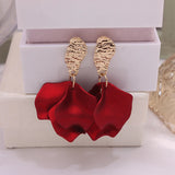Rose Flower Stud Earrings for Women Style Footprint Earrings