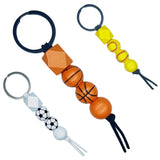 Custom Letter Silicone Bead Keychain for Men Women