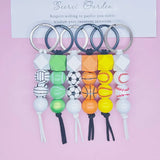 Custom Letter Silicone Bead Keychain for Men Women