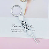 Custom Letter Silicone Bead Keychain for Men Women