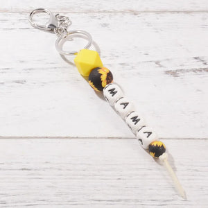 Bead Keychain Flower Charm Bracelet Mother's Day Gift
