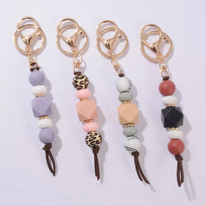 Bead Keychain Flower Charm Bracelet Mother's Day Gift