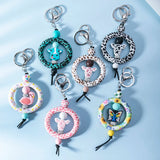 Cow Print Beaded Pendant Keychain for Women Girls Charm Lover