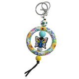 Cow Print Beaded Pendant Keychain for Women Girls Charm Lover
