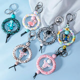 Cow Print Beaded Pendant Keychain for Women Girls Charm Lover