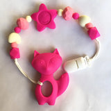 Silicone Fox Pacifier Clip - Teether Chew Toy for Baby