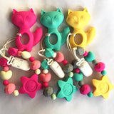 Silicone Fox Pacifier Clip - Teether Chew Toy for Baby