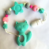 Silicone Fox Pacifier Clip - Teether Chew Toy for Baby