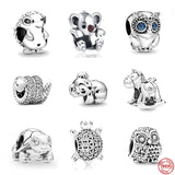 Silver 925 Koala Turtle Snake Bead Dangle Charm Pendant for Bracelet