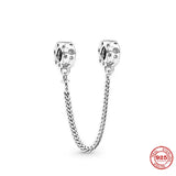 925 Silver Sparkling Stars Moon Astronaut Charm Bead for Bracelet